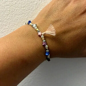 New Frenzy Star Beaded Tassel Colorful Stretch Bracelet‎